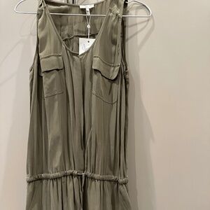 Joie olive green silk jumpsuit cargo style w pockets size s nwt